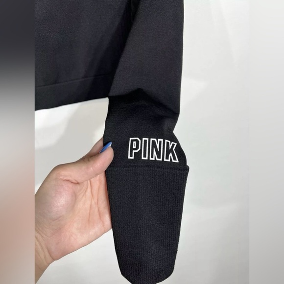 PINK Women's Black Long Sleeve Crop Top - Picture 2 of 4